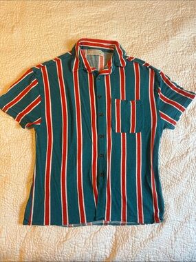 Urban Outfitters Striped Short-Sleeve Button Shirt